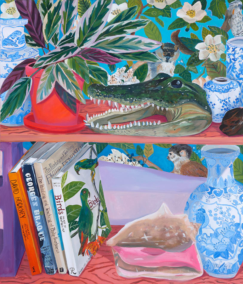 Anna Valdez, Taxidermy Alligator Head on Studio Shelf, 2019