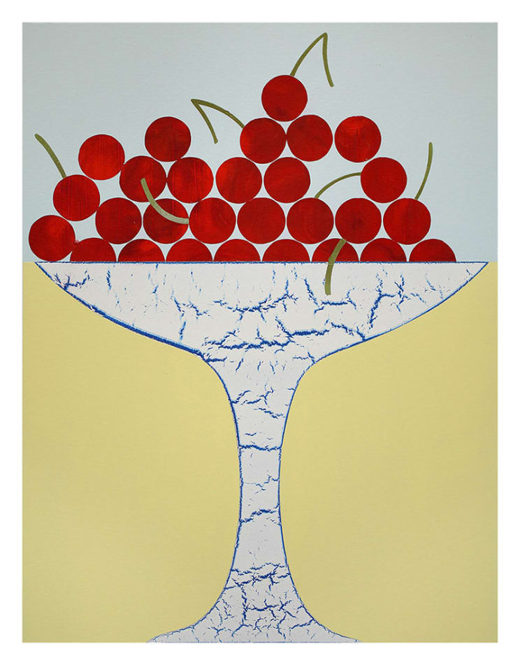 painting of a bowl of cherries