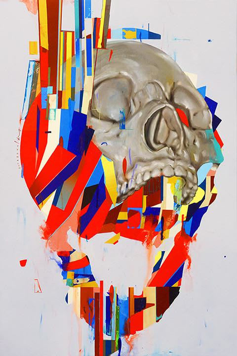 Erik Jones skull with geometric shapes