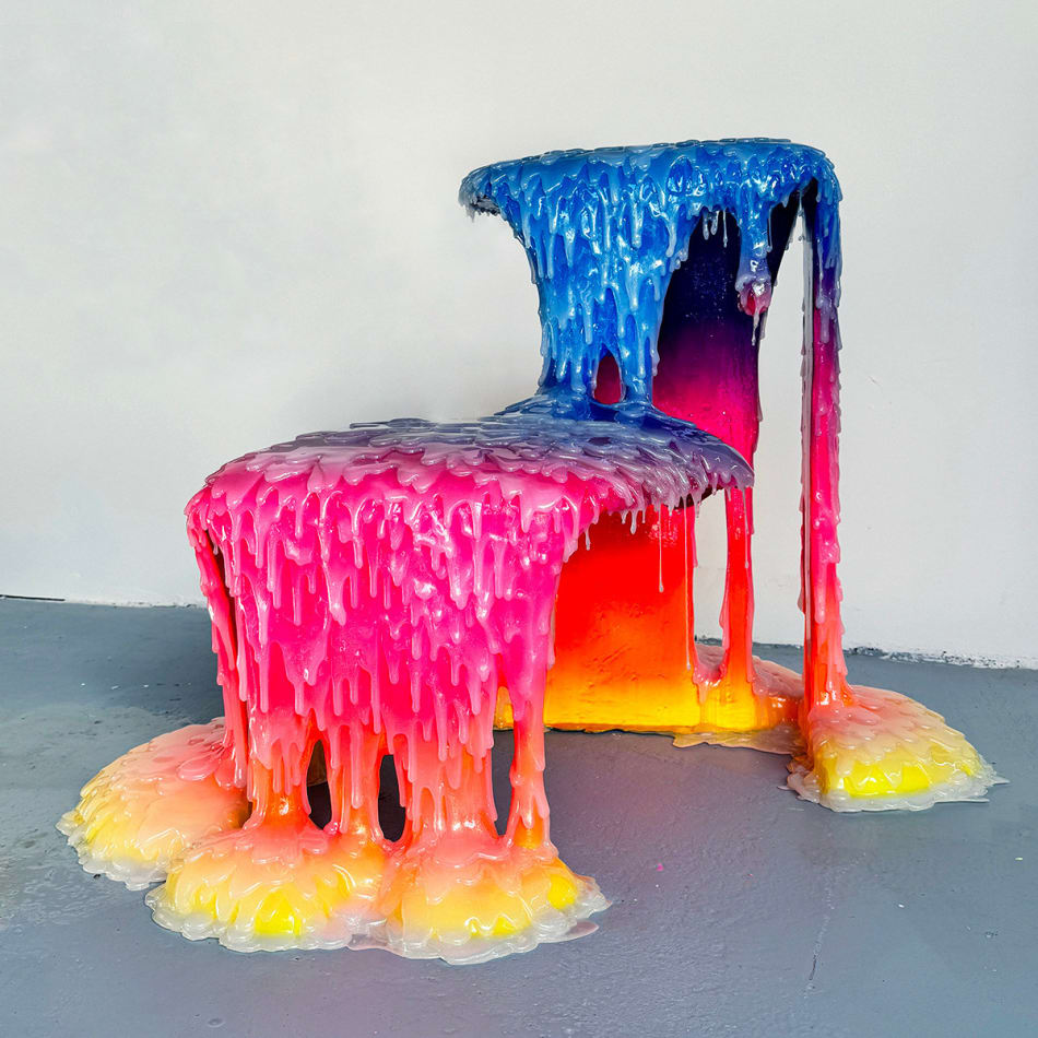 abstract brightly colored dripping sculpture by Dan Lam