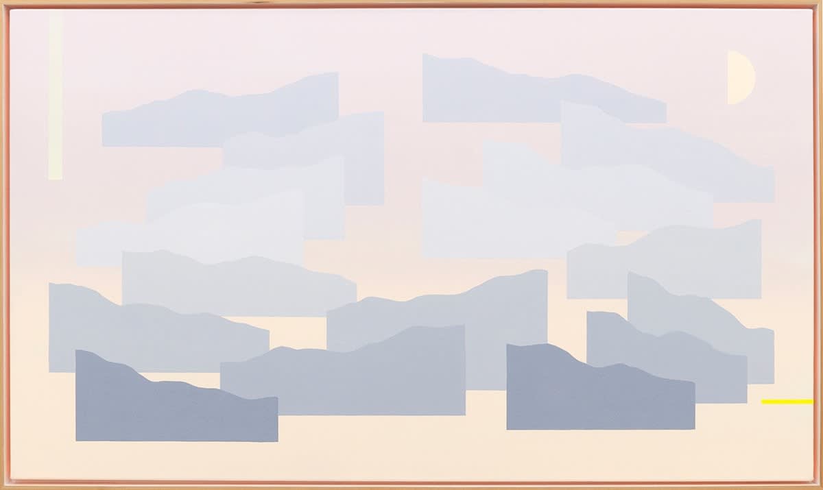 Madeleine Tonzi painting of abstracted desert landscape in dusk pastel tones