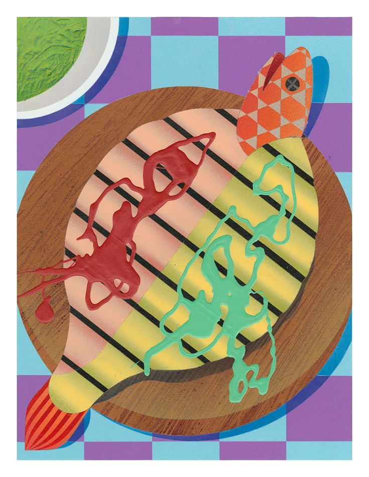 painting of plated fish