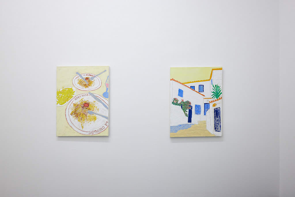 Photograph of Michael McGregor's paintings installed at the New York gallery space