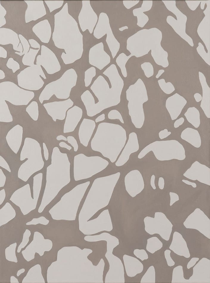 middle (shadow detail) Natalia Juncadella painting of column, shadows, flowers and leaves