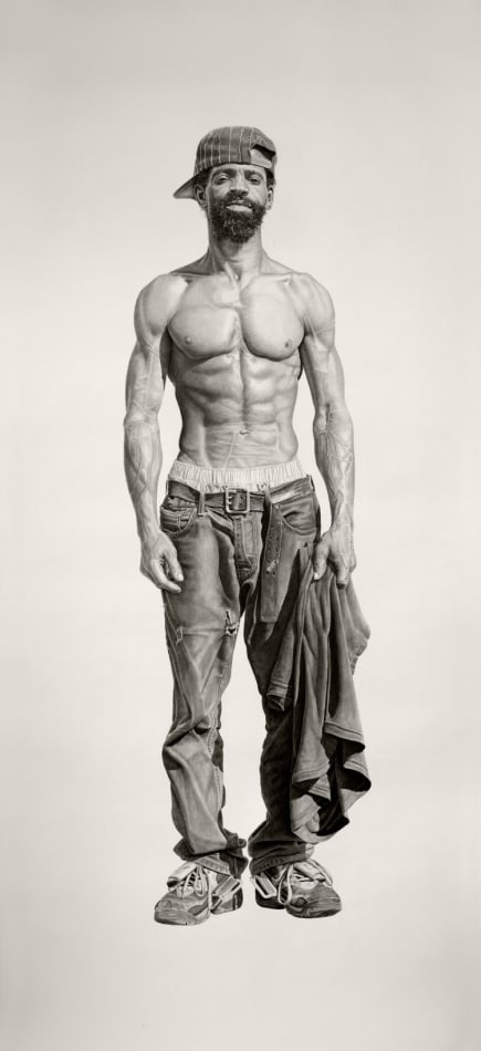Joel Daniel Phillips large scale pencil drawing of full male figure