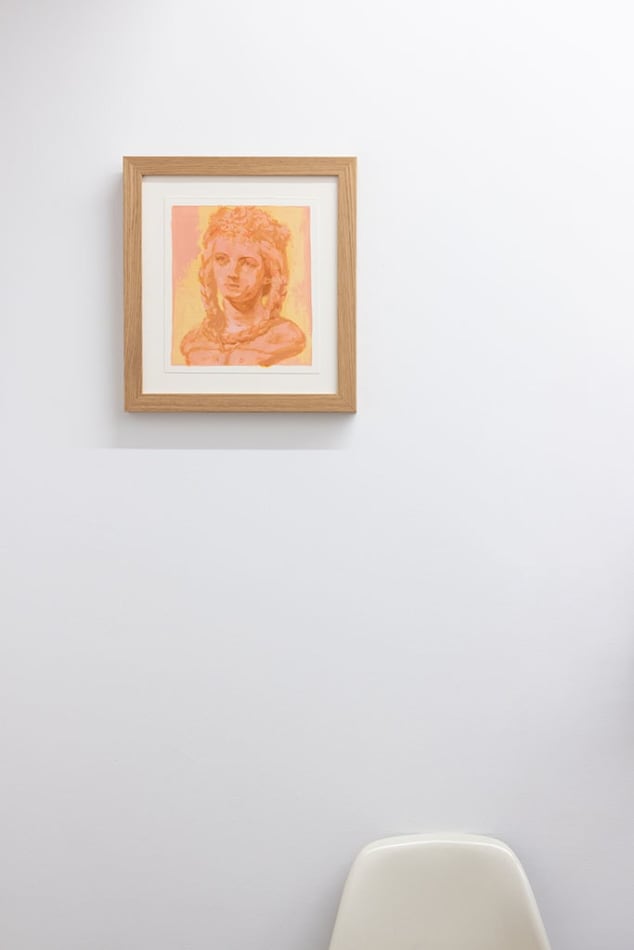 white wall with painting by Rachel Gregor