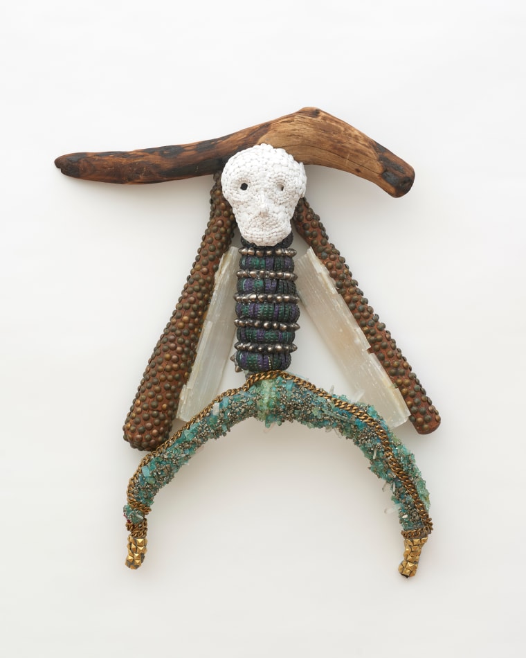 Lucien Shapiro, Floating on a Pyramid Below a Golden Tipped Moon Spirit Totem, 2019
