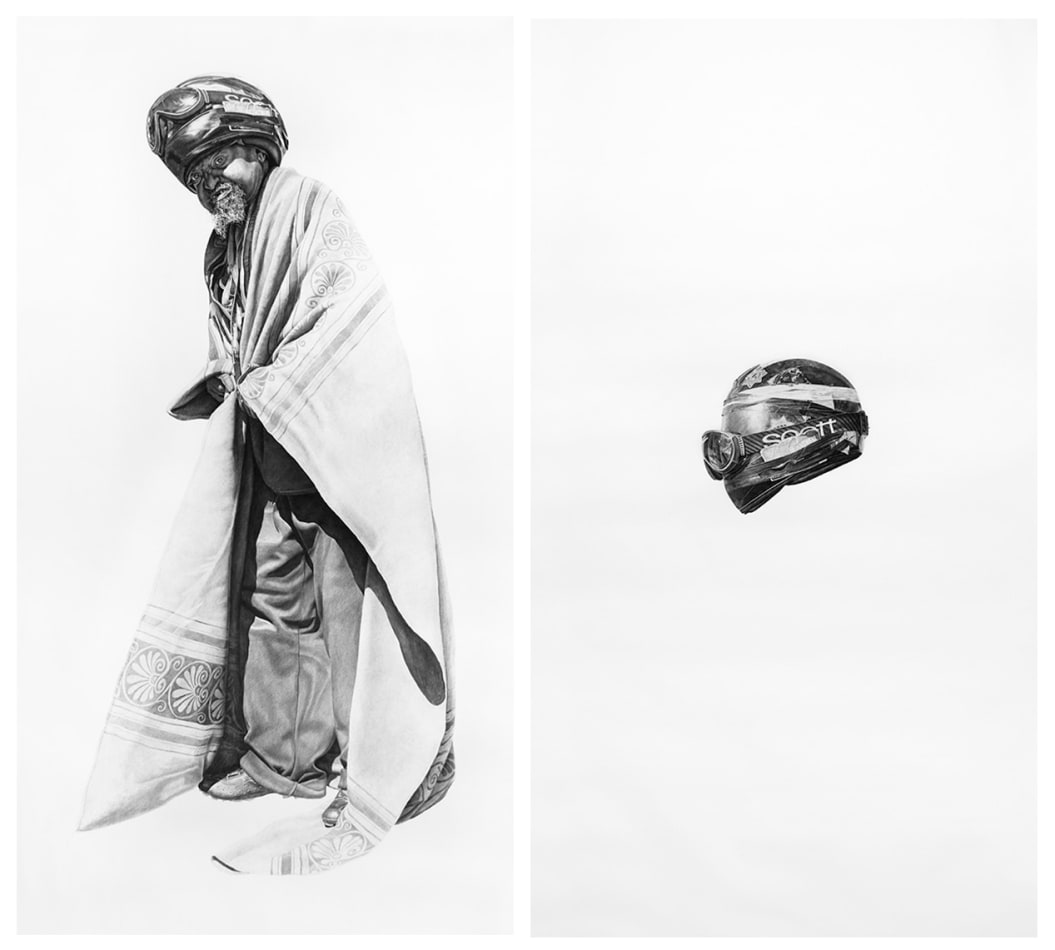 Joel Daniel Phillips, Spaceman O.T. #7 & Spaceman's Helmet (Diptych), 2016