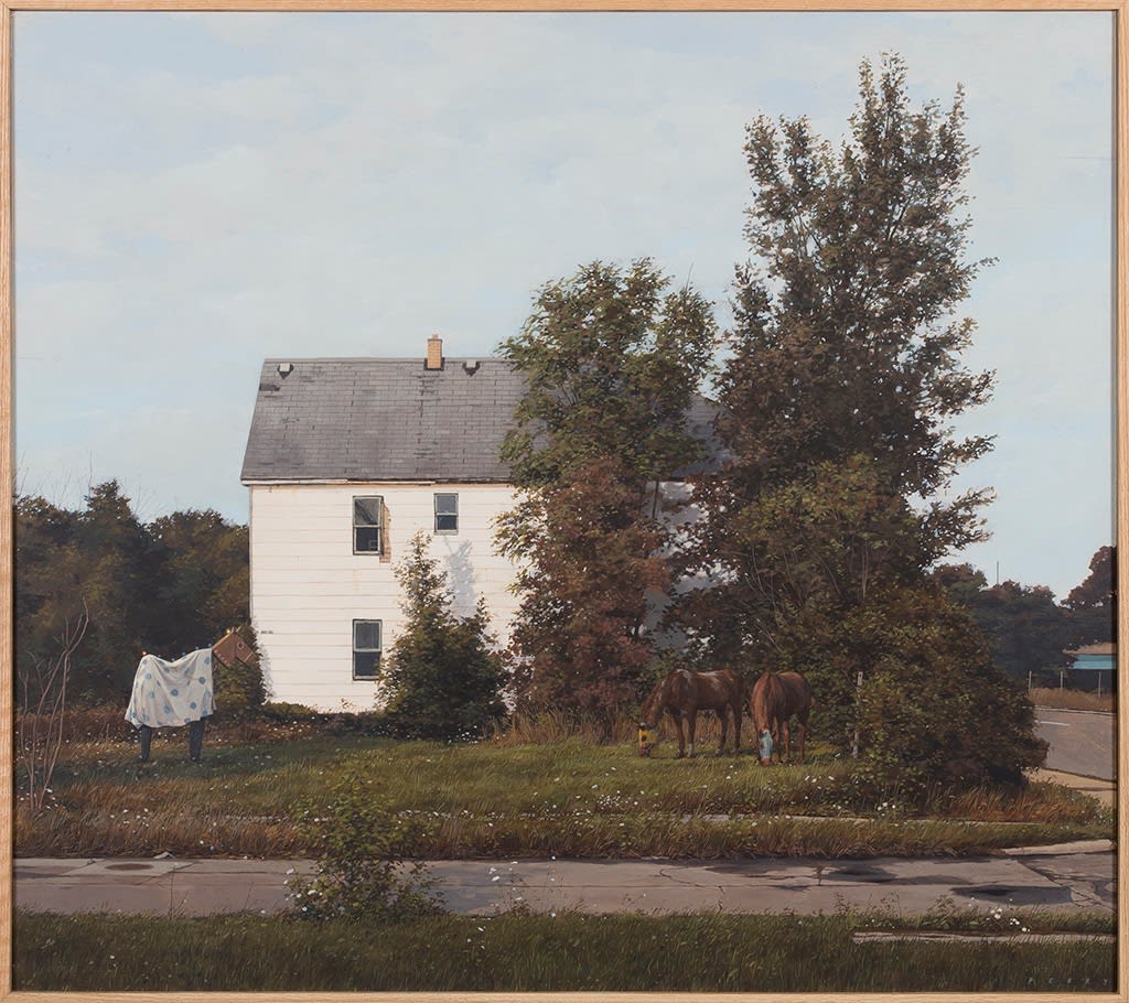 Pat Perry painting of house and trees