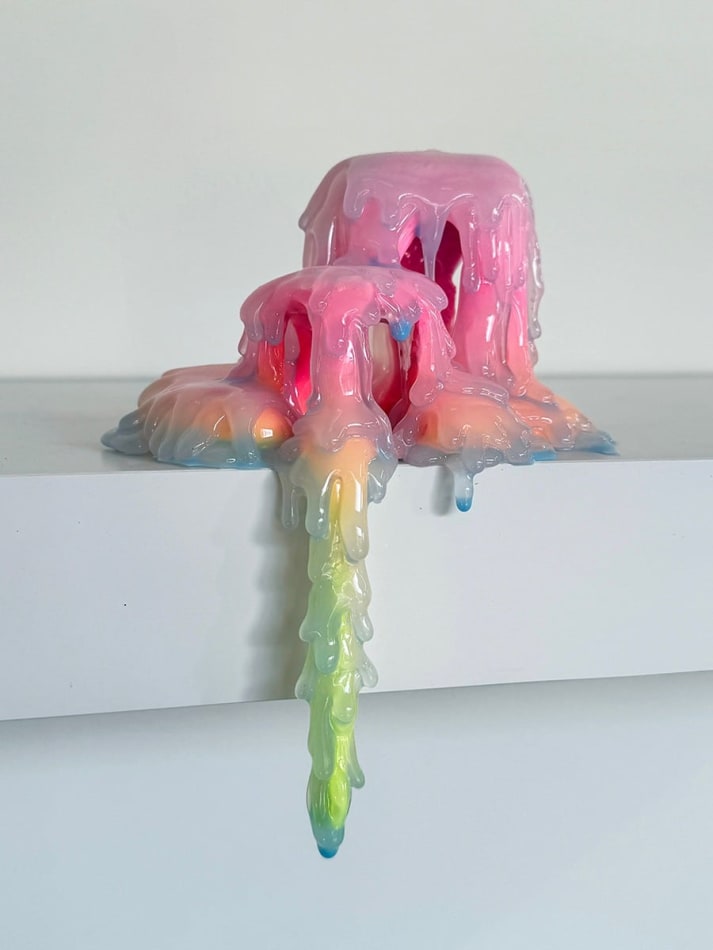 abstract brightly colored dripping sculpture by Dan Lam