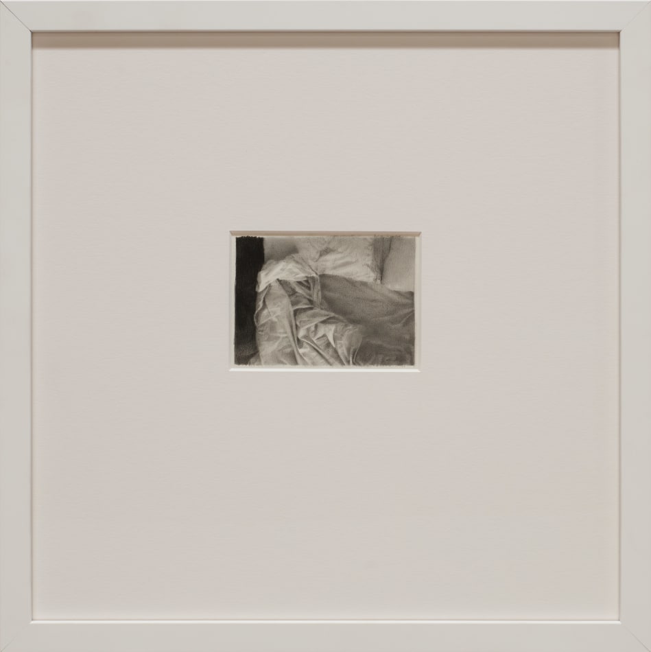 graphite drawing of bedsheets