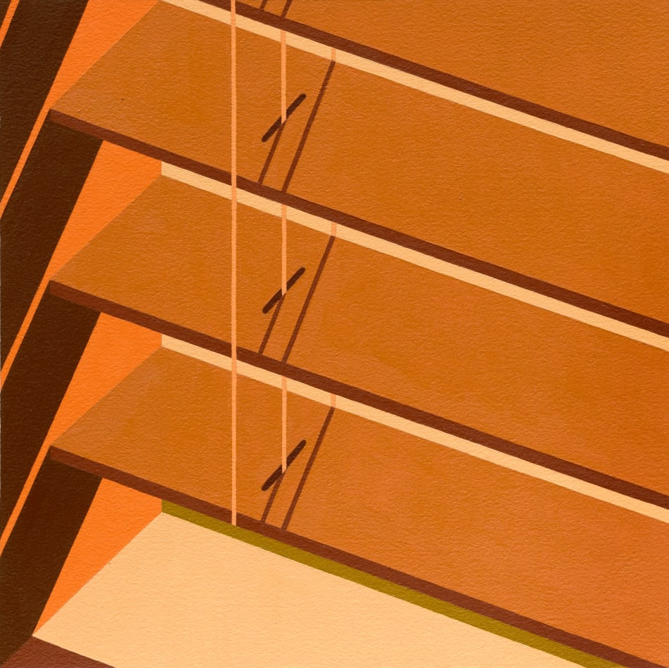 Adrian Wong painting of orange curtain slats