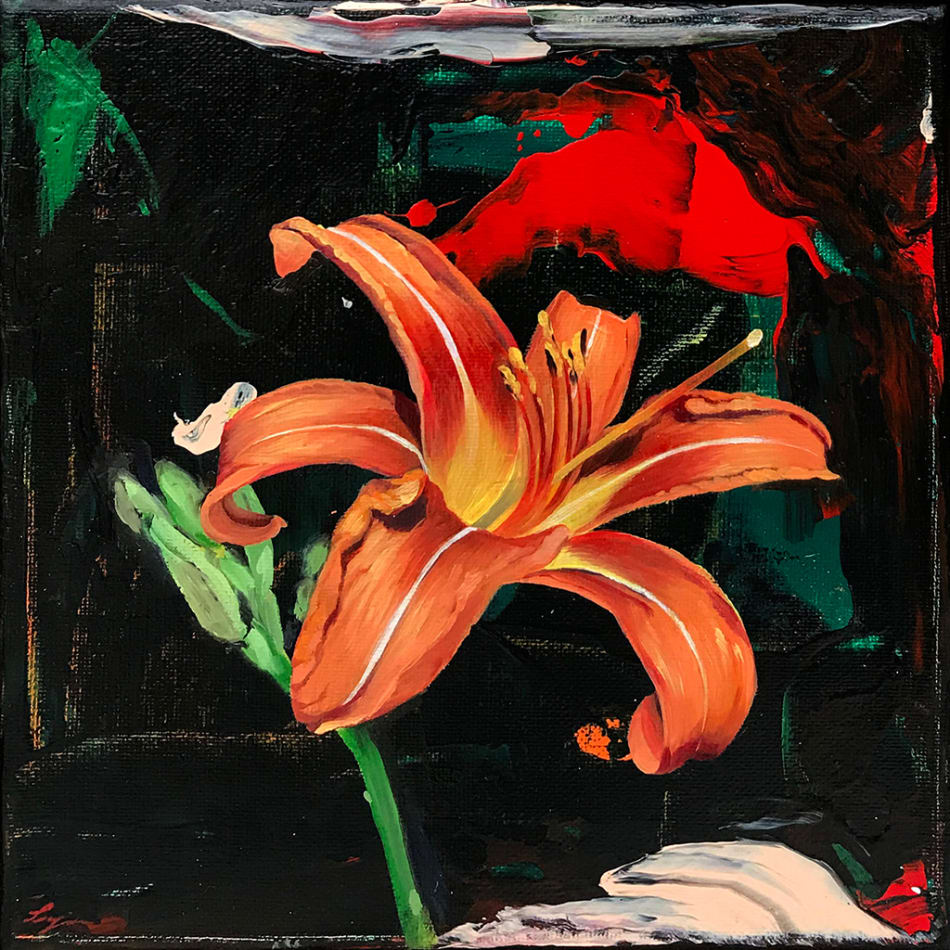 Louise Jones painting of Tiger lily