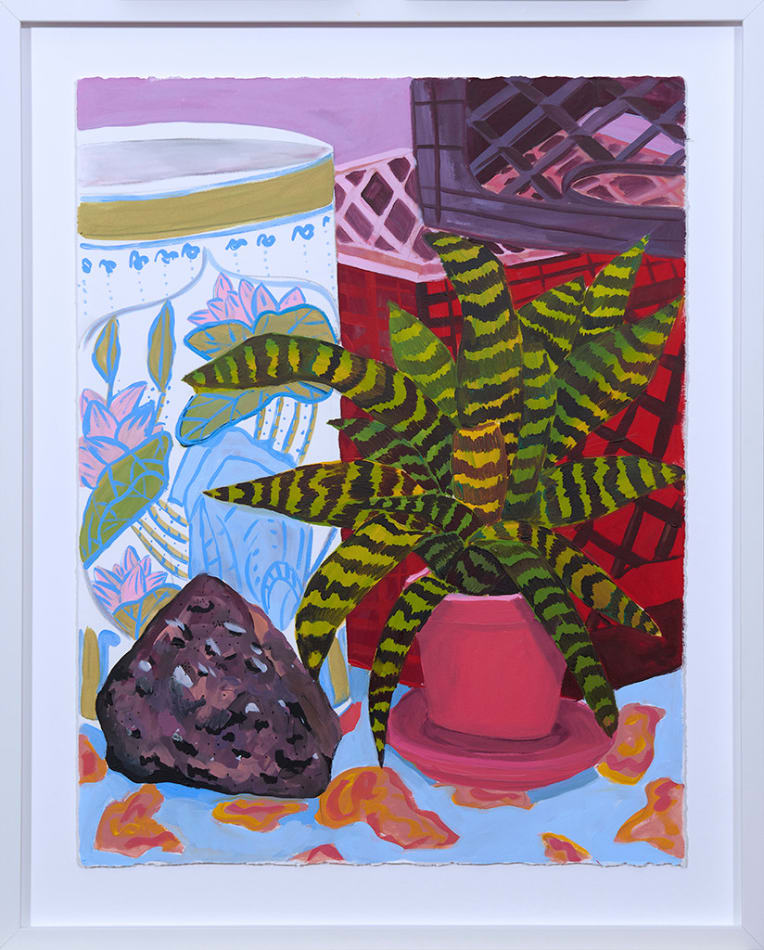 Anna Valdez, Striped Bromeliad with Vase, 2020