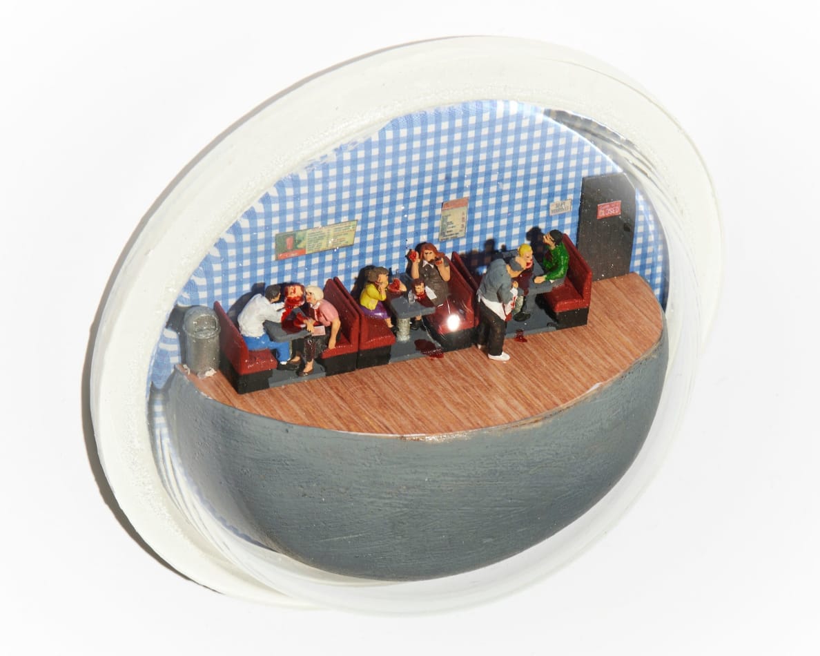 Abigail Goldman's sculpture of a diner murder scene