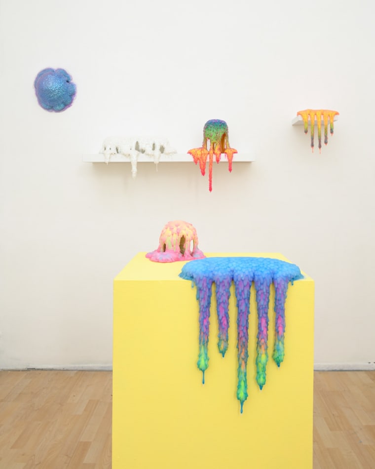 Installation shot of Dan Lam sculptures