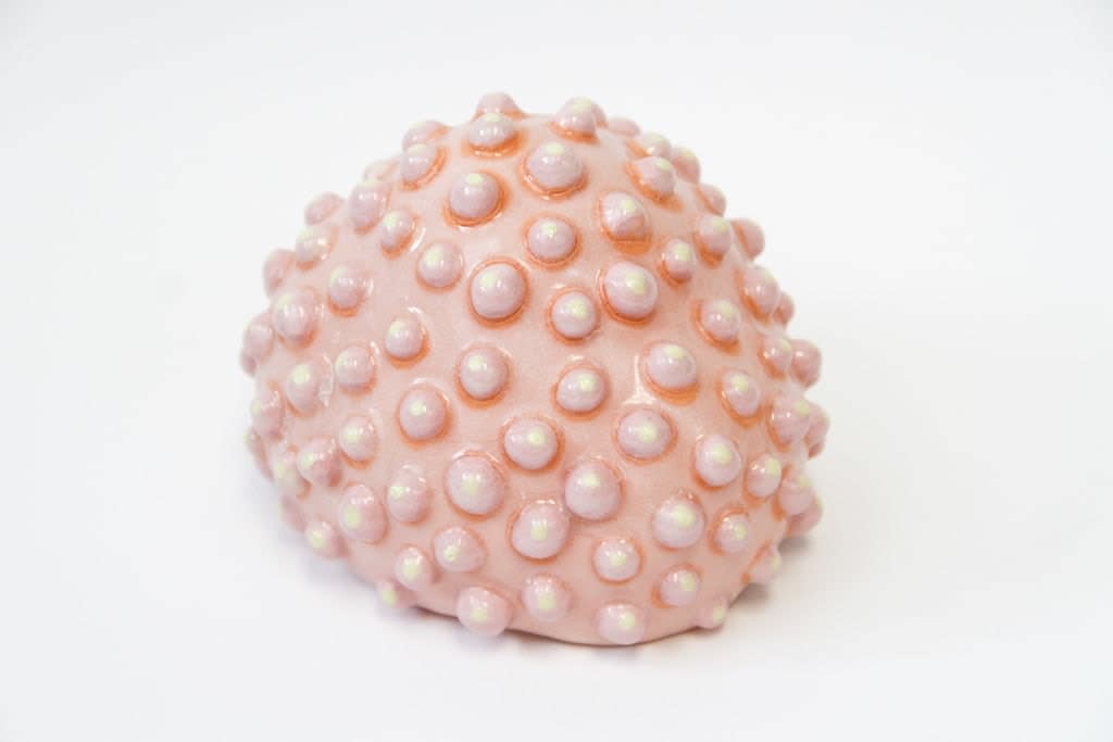 Jen Dwyer abstract sculpture pink mound covered in raised pink bumps