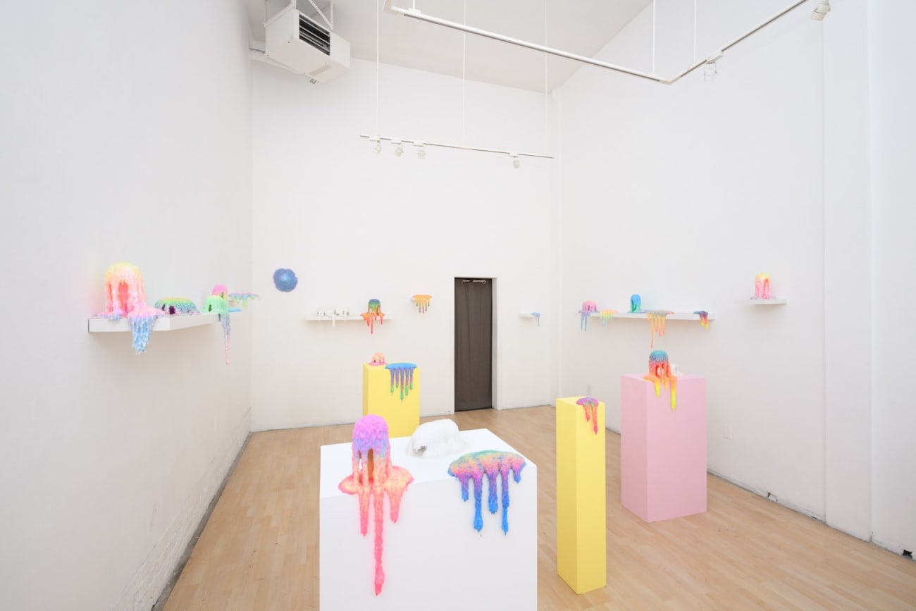 Installation shot of Dan Lam sculptures