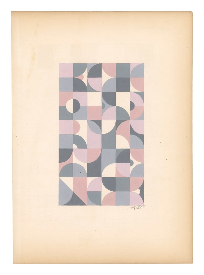 Scott Albrecht framed work on paper geometric pattern