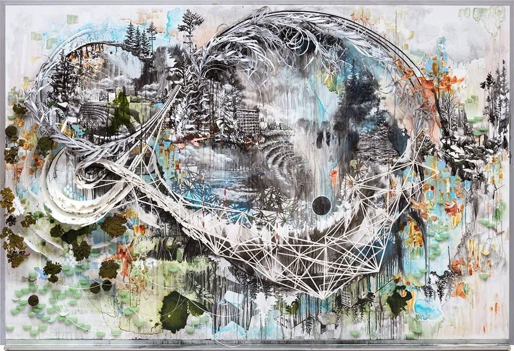 Gregory Euclide mixed media abstracted nature scene
