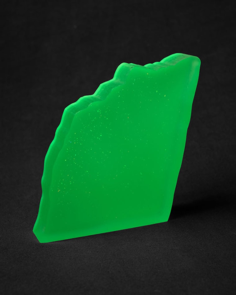 Rachel Strum resin neon sculpture abstract - green