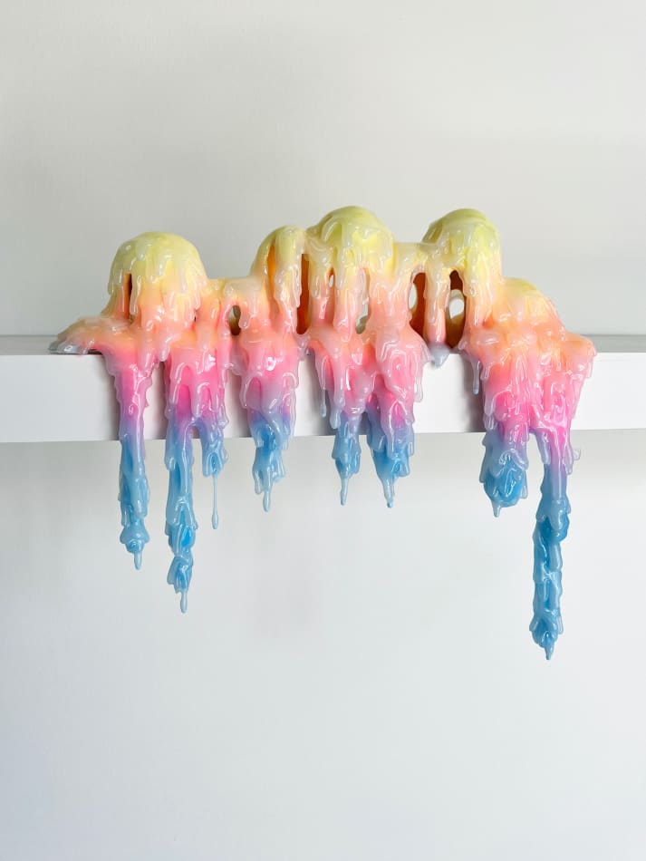 Dripping sculpture with rainbow gradient by Dan Lam