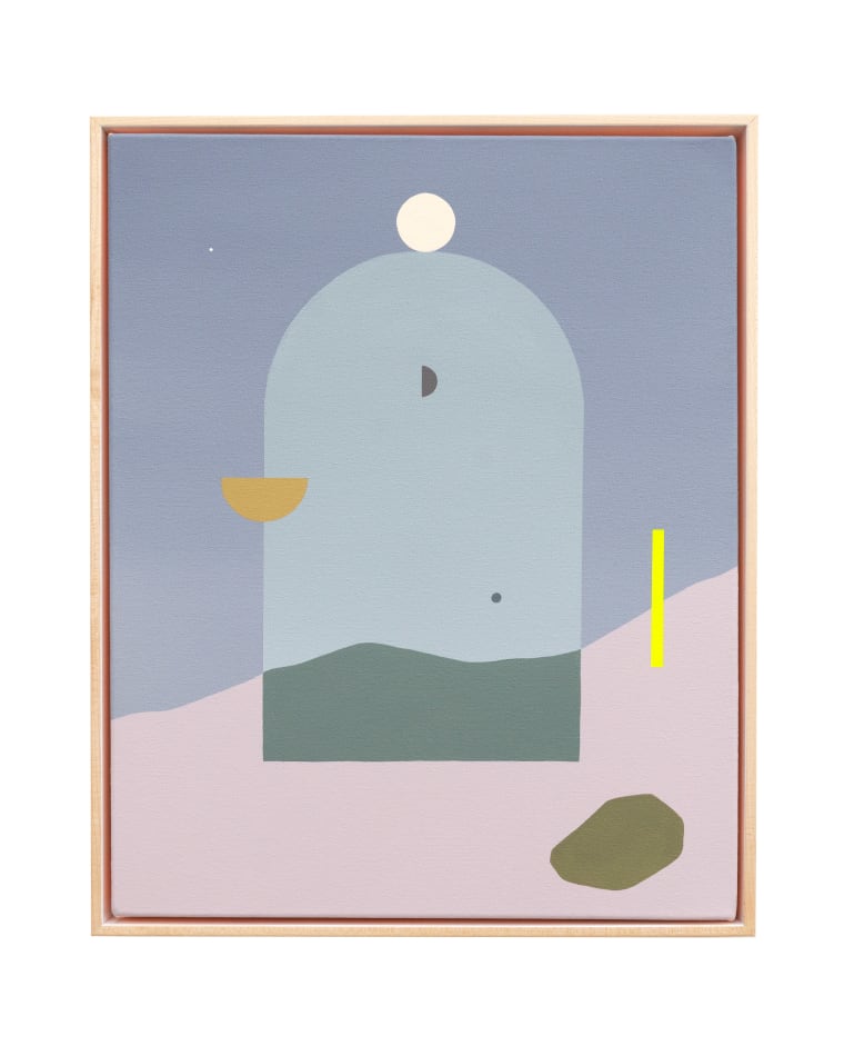 Madeleine Tonzi painting of abstracted desert landscape in dusk pastel tones