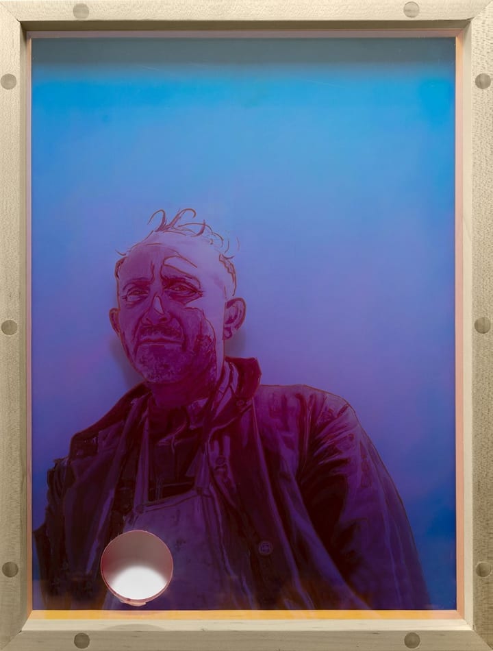 back side of translucent painting
