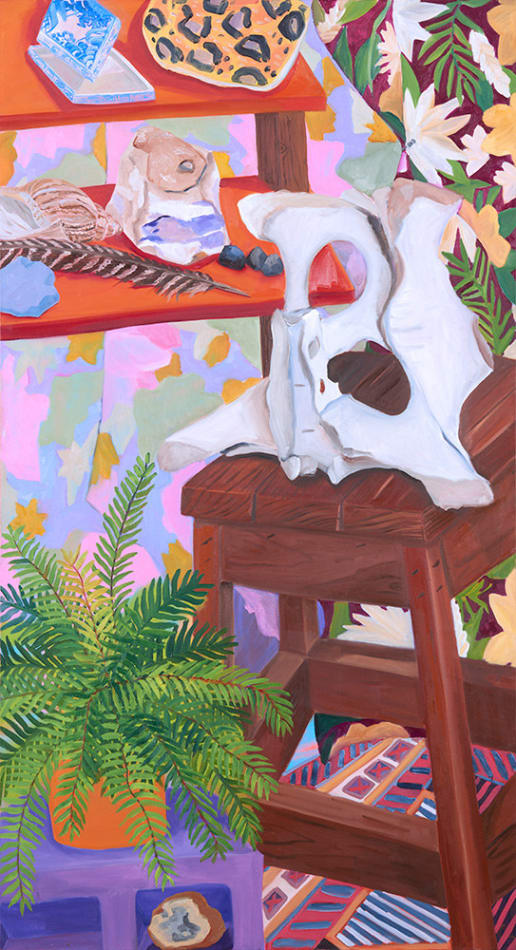 Anna Valdez, Cow Pelvis with Fern, 2019