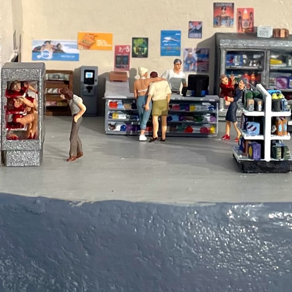 grocery store with vending machine of body parts