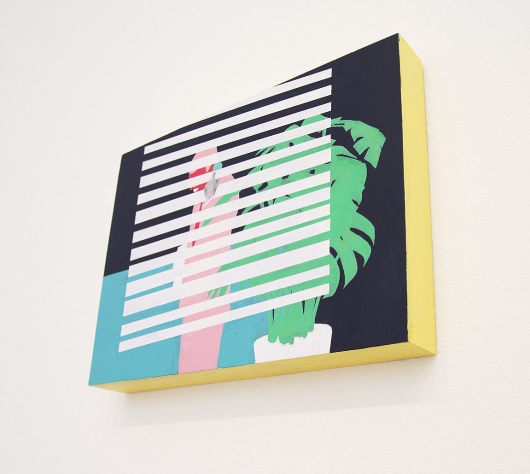 Mario Wagner colorful painting of figure and plant