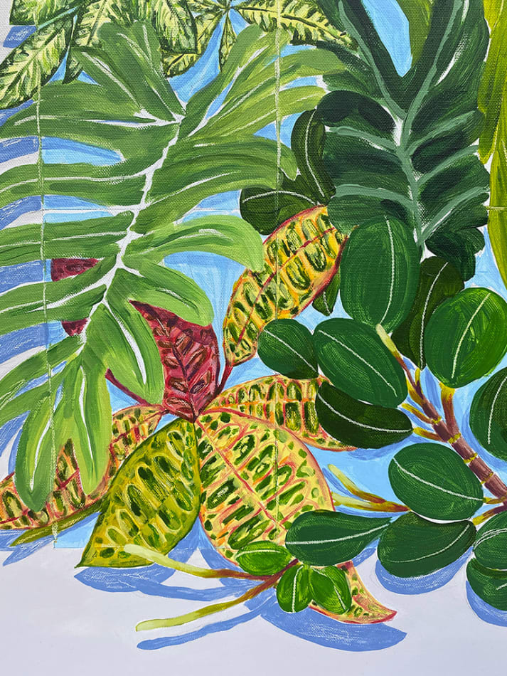 Natalia Juncadella painting of tropical plants detail