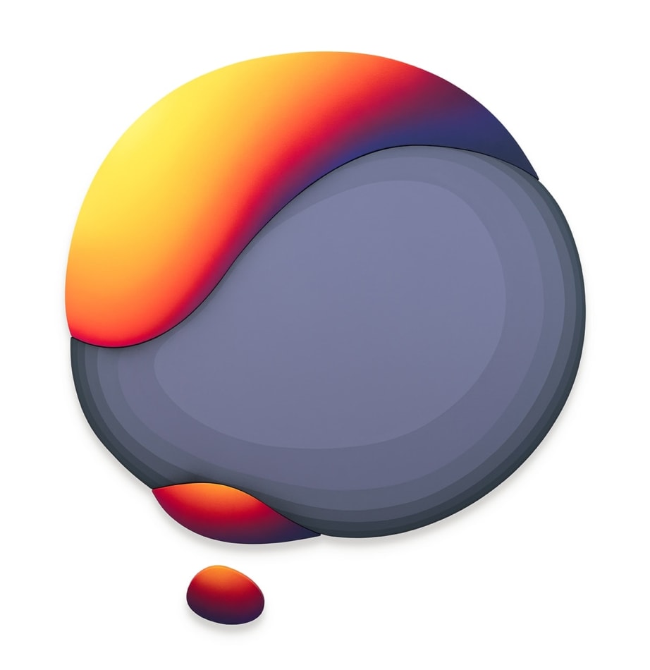 Jan Kaláb circular object with black gradient and dripping yellow to purple gradient