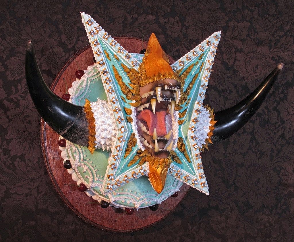 Scott Hove wall sculpture of monster bust
