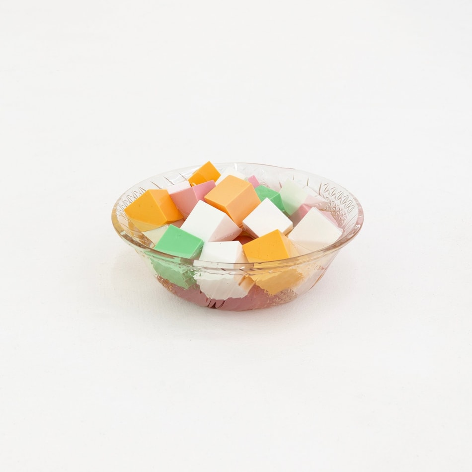 Lap Ngo - Almond Jelly made from wood in glass bowl with resin