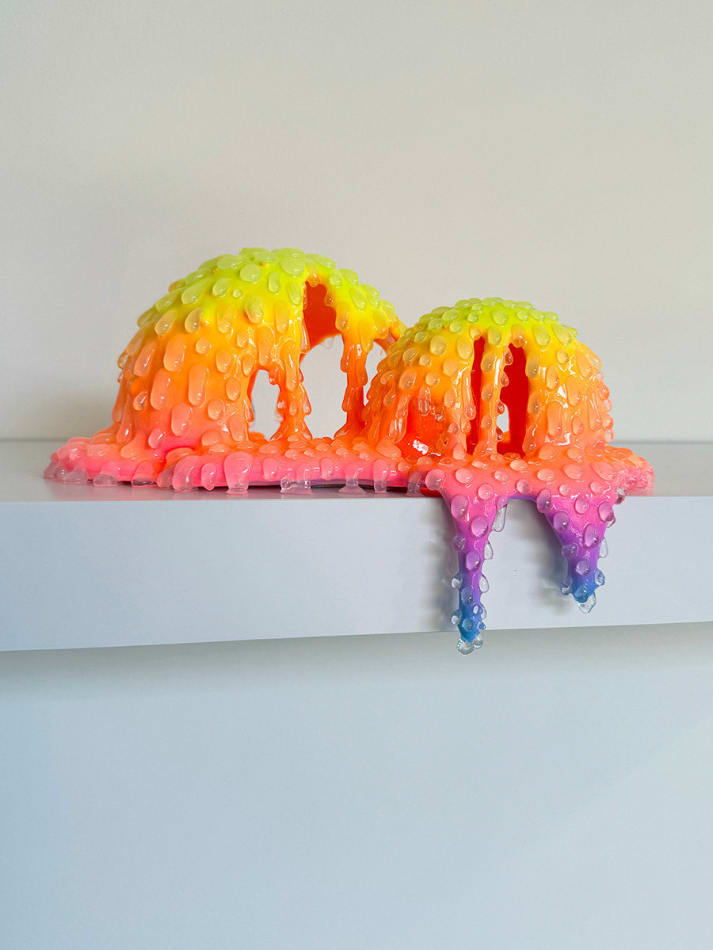 abstract brightly colored dripping sculpture by Dan Lam