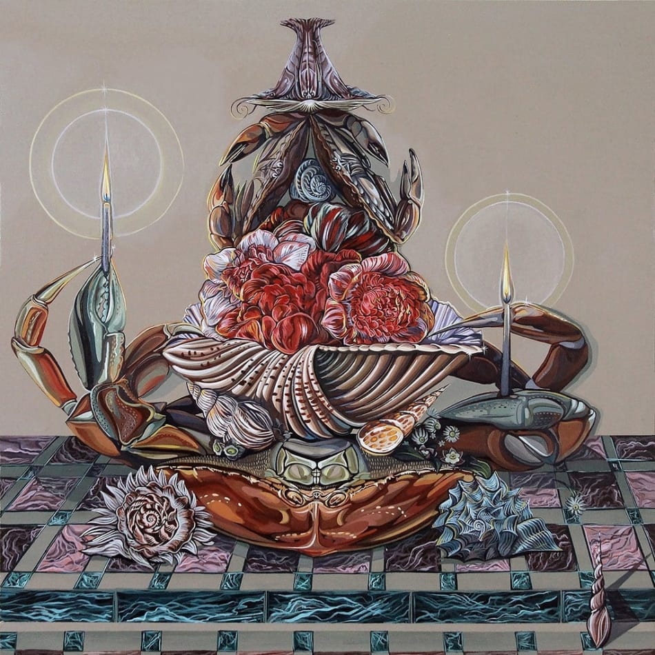 Sabrina Blocker's colorful still life painting of a crab