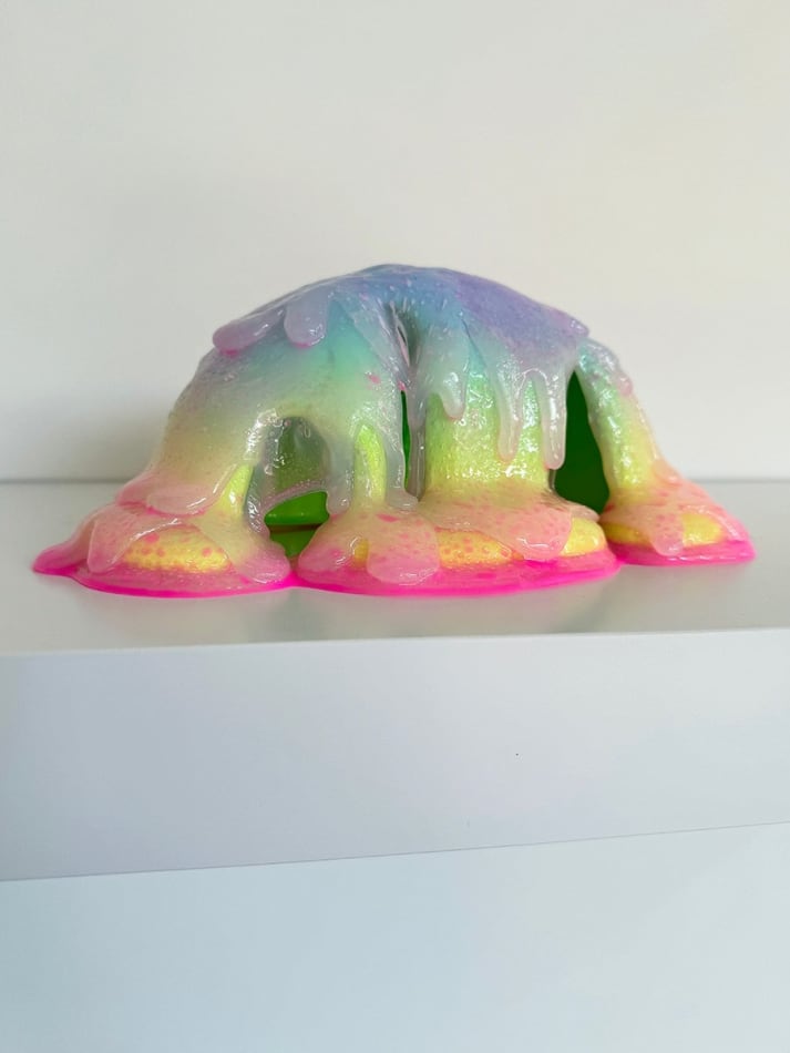 abstract brightly colored dripping sculpture by Dan Lam