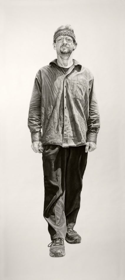 Joel Daniel Phillips large scale pencil drawing of man