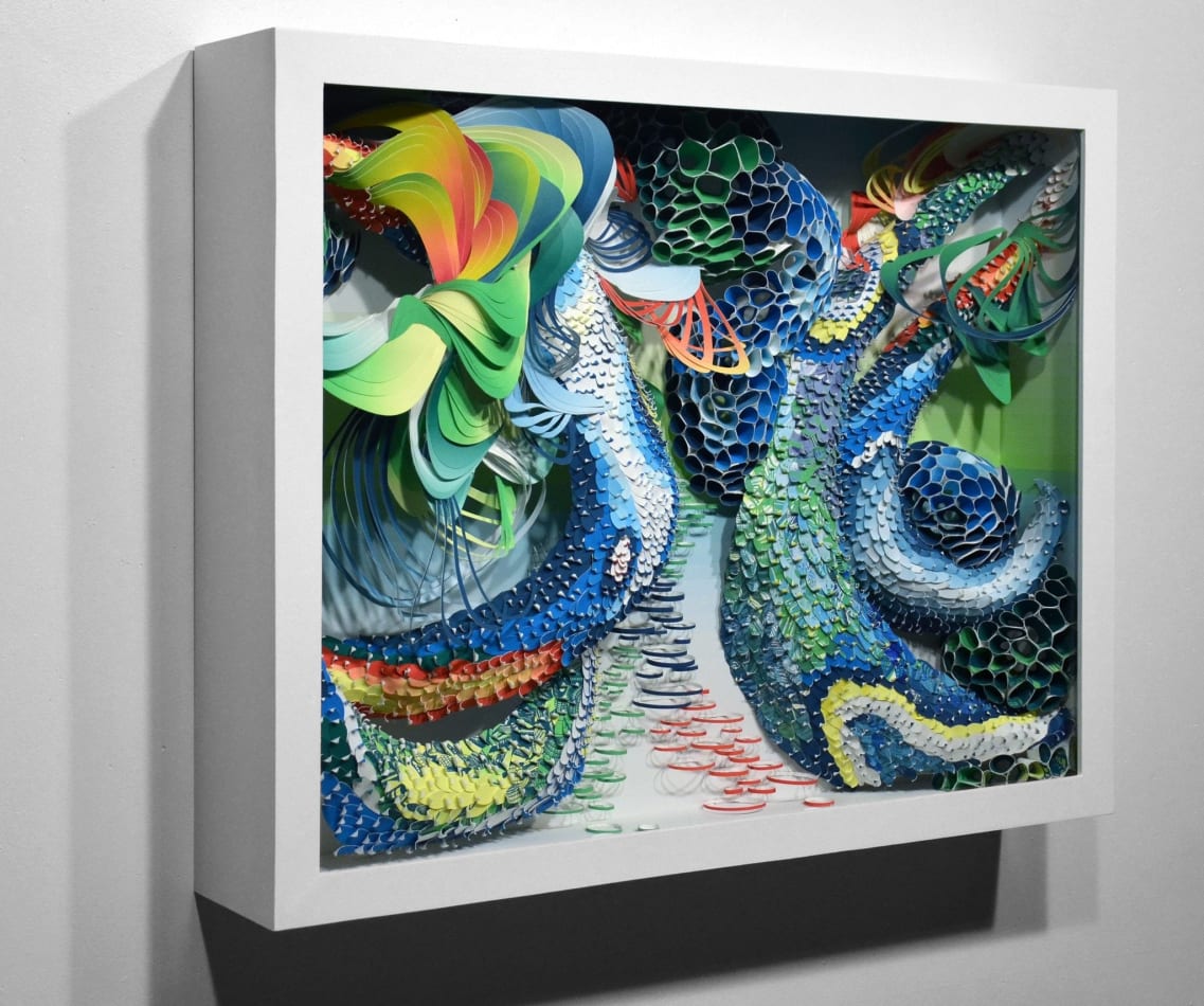 Crystal Wagner colorful abstract biomorphic paper sculpture