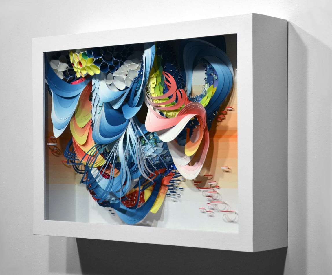 Crystal Wagner colorful abstract biomorphic paper sculpture