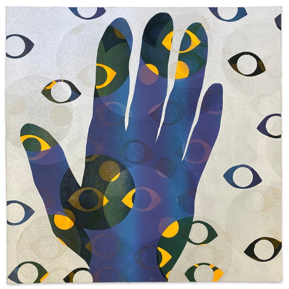 Karen Lederer hand eyes monoprint