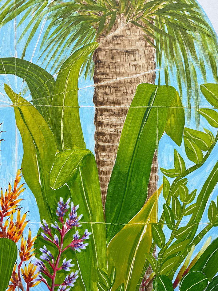 Natalia Juncadella painting of tropical plants detail