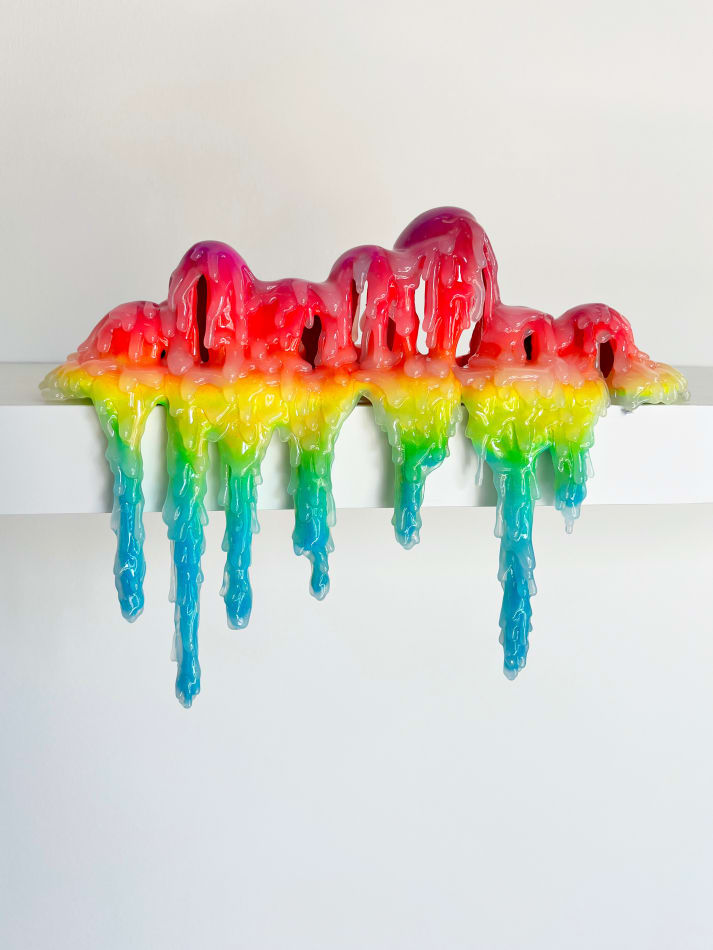 Dripping sculpture with rainbow gradient by Dan Lam