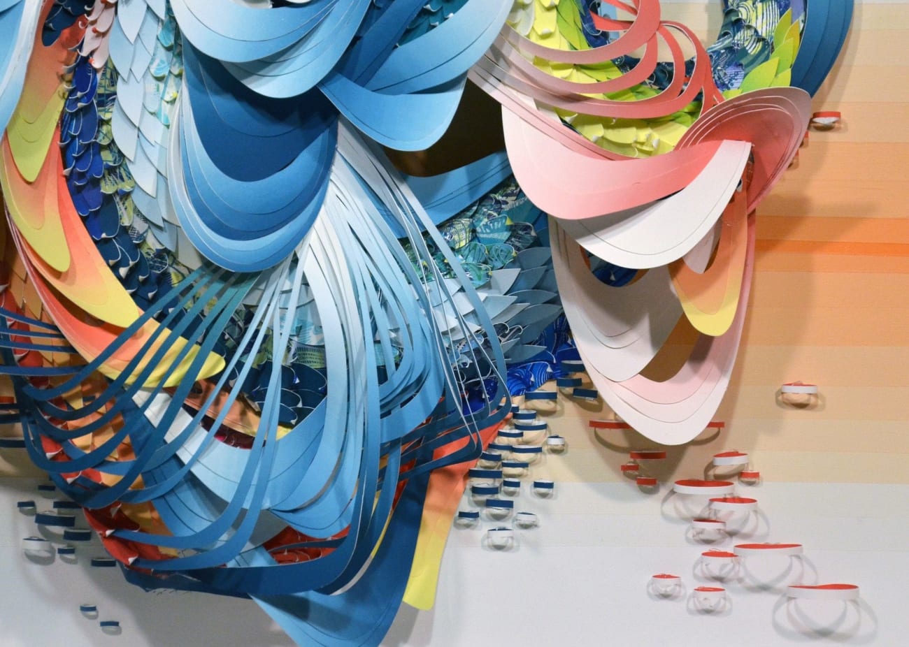 Crystal Wagner colorful abstract biomorphic paper sculpture