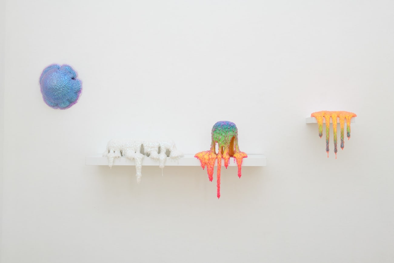 Installation shot of Dan Lam sculptures