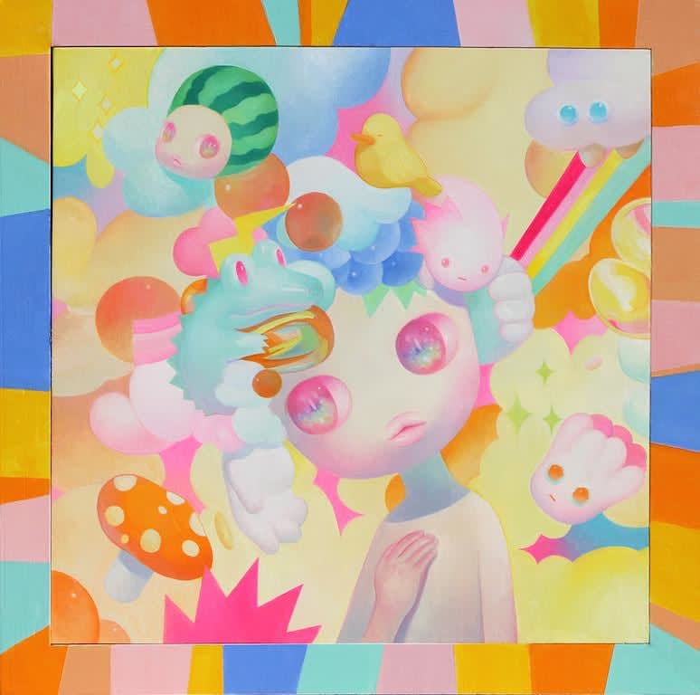 So Youn Lee colorful painting of figures