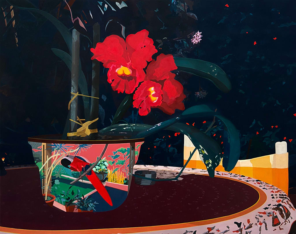 Francisco Diaz Scotto painting of flowers in vase
