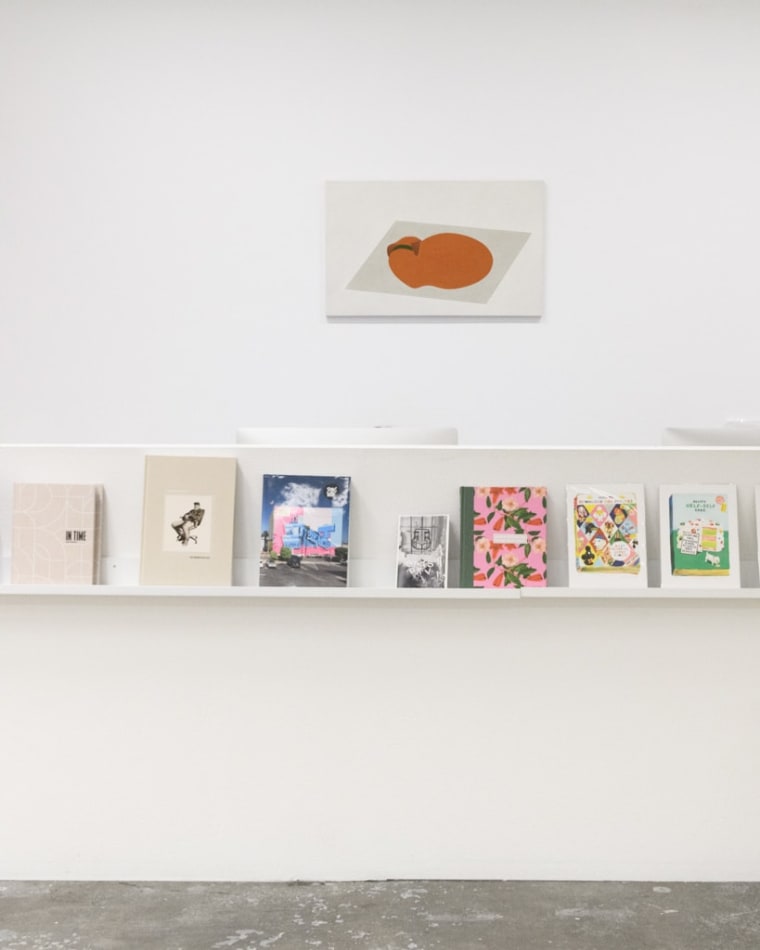 Installation view of artist Thomas Danthony's painting Coco installed behind an admin area at Hashimoto Contemporary, San Francisco