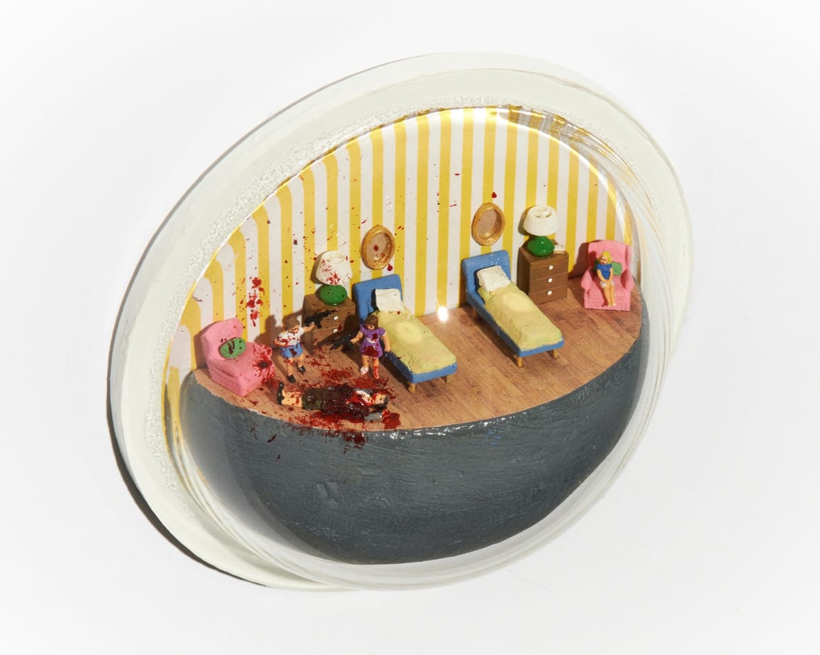 Abigail Goldman's sculpture of a murder in a bedroom Abigail Goldman's sculpture of a murder scene in a bedroom